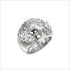 Medallion Rock Crystal Quartz Large Ring in Sterling Silver