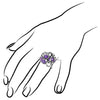Icona Purple Quartz & Diamond Cluster Ring in Sterling Silver