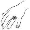 Icona Black Onyx & Diamond Cluster Ring in Sterling Silver