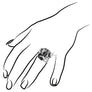 Icona Black Onyx & Diamond Cluster Ring in Sterling Silver