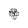 Icona Pearl & Diamond Cluster Ring in Sterling Silver
