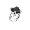 Soirée Black Onyx & Diamond Ring in Sterling Silver