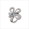 Fiamma 18K White Gold Ring with Blue Topaz and Diamonds