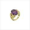 Triadra 18K Yellow Gold & Amethyst Ring with Diamonds