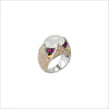 Tempia 18K Yellow and White Gold & Moonstone Ring with Diamonds