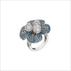 Triadra 18K White Gold & Blue Sapphire Flower Ring