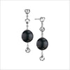 Icona Tigers Eye Dangle Earrings in Sterling Silver plated with Rhodium