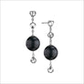 Icona Tigers Eye Dangle Earrings in Sterling Silver plated with Rhodium