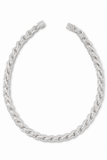 Falco 18K White Gold 10mm Necklace 22", Dia Box Clasp @Dia 50.72ctw G-H,VS