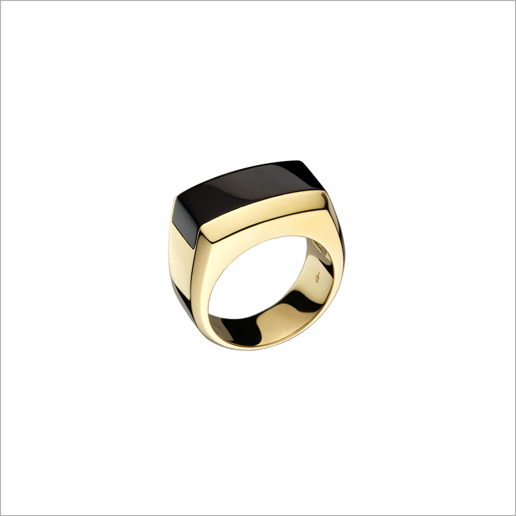 FALCO Men's 18K Yellow Gold & Black Onyx Ring – Di MODOLO