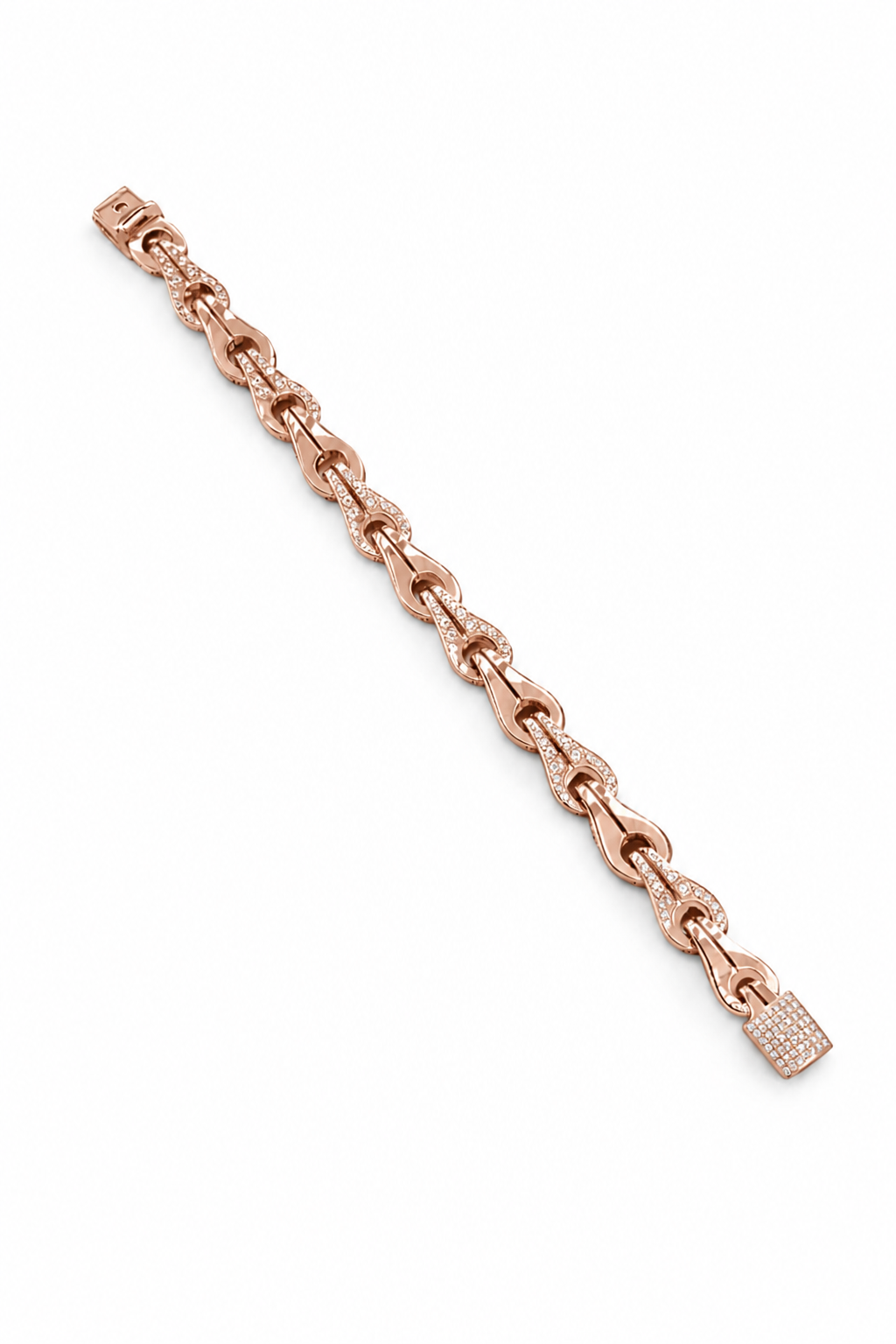 Men's Falco 18K Rose Gold & Diamond 10mm Bracelet Dia. 12.52ctw