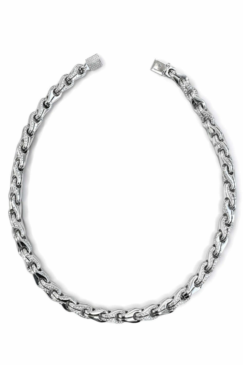 Falco 18K WG Necklace 10mm Necklace 22"  - Dia Box Clasp @Dia 28.28ctw, G-H, VS