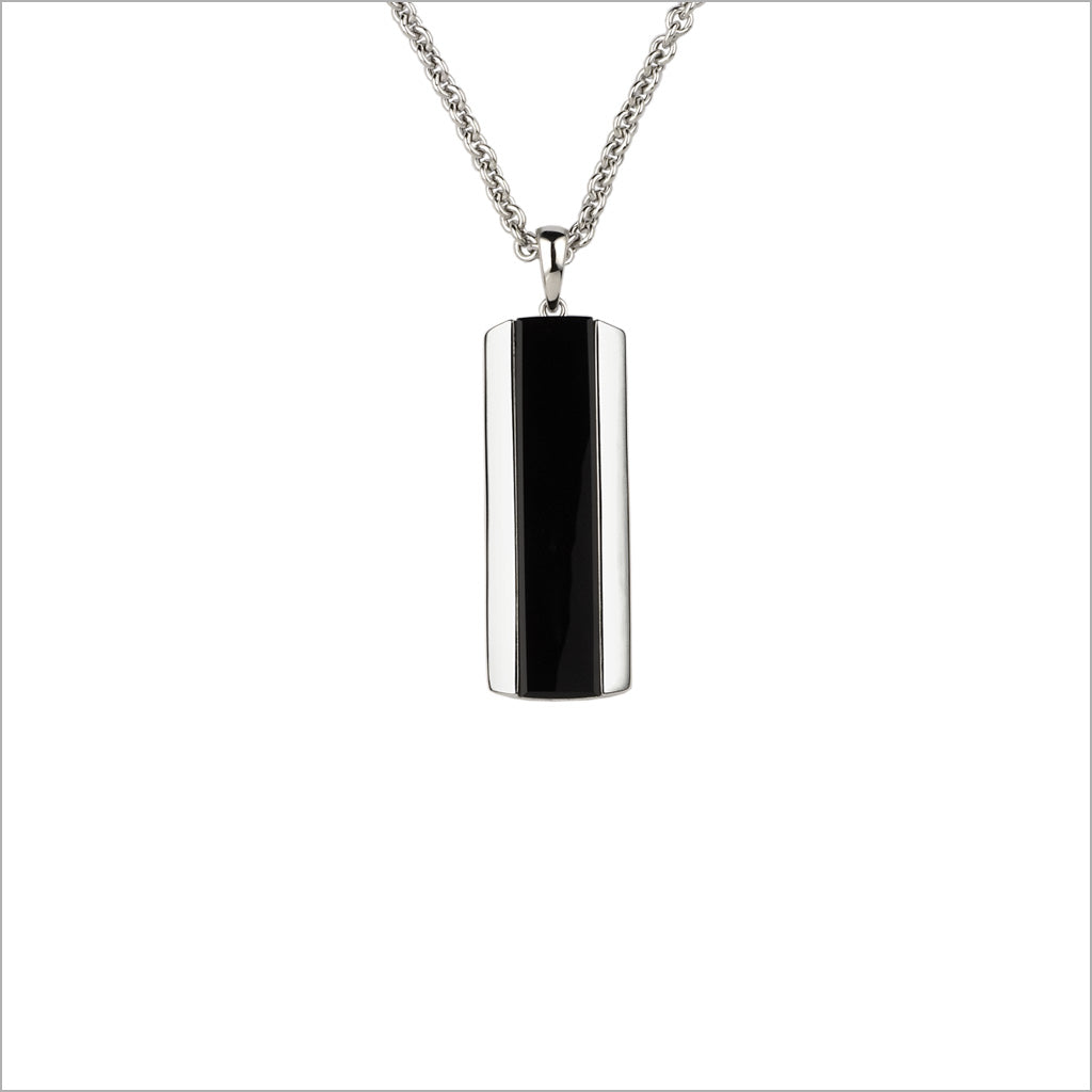 FALCO Men's 18K White Gold & Black Onyx Pendant with Necklace