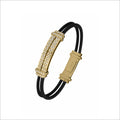 FALCO Men's 18K Yellow Gold & Diamond Rubber Bracelet