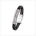 FALCO Men's 18K White Gold & Rubber Bracelet with Diamonds