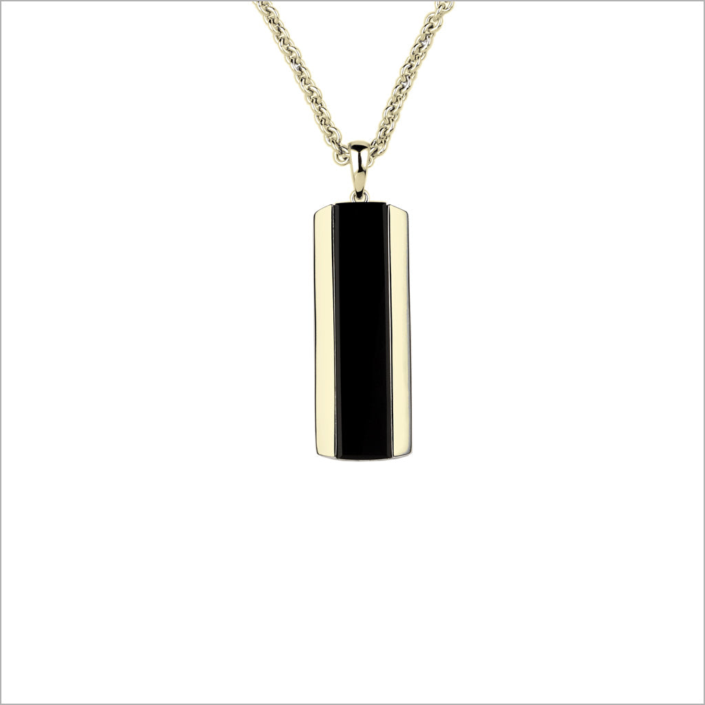 FALCO Men's 18K Yellow Gold & Black Onyx Pendant with Necklace