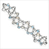 Icona double row bracelet in sterling silver plated with rhodium with blue quartz, pearls and diamonds