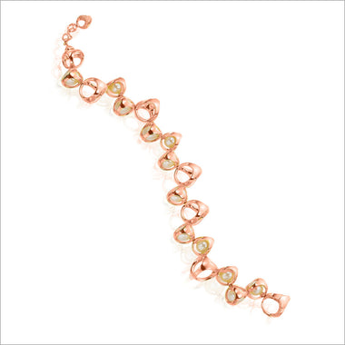 Icona Pearl Bracelet in Sterling Silver Plated with 18k Rose Gold - B056-R1-PE