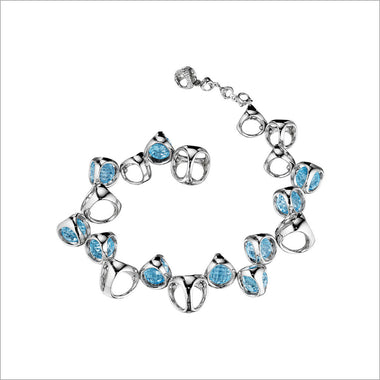 Icona Blue Topaz Bracelet in Sterling Silver plated with Rhodium