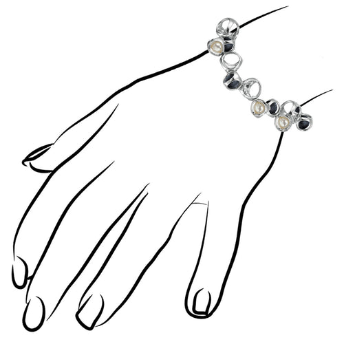 Icona Black Onyx & Pearl Bracelet in Sterling Silver