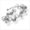 Icona Purple Quartz & Pearl Bracelet in Sterling Silver plated with Rhodium