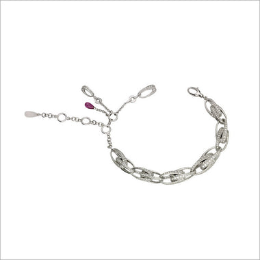 Triadra 18K White Gold & Diamond Bracelet with Rubellite and Moonstone