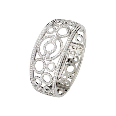 Tempia 18K White Gold & Diamond Bangle