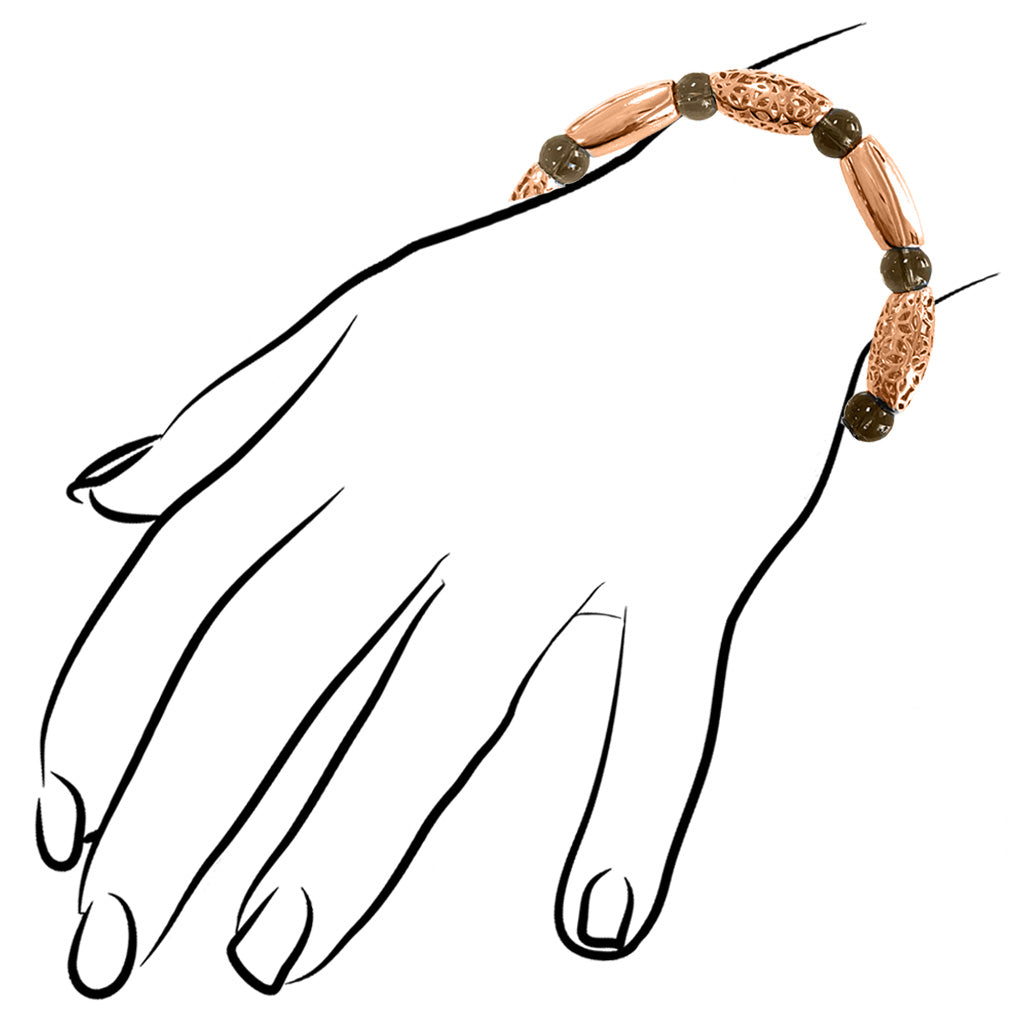 Sahara Smoky Quartz Bracelet in Sterling Silver plated with 18k Rose Gold