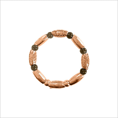 Sahara Smoky Quartz Bracelet in Sterling Silver plated with 18k Rose Gold