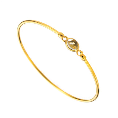 Lolita Green Amethyst Bangle in Sterling Silver Plated with Yellow Gold