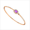 Lolita Amethyst & Diamond Bangle in Sterling Silver plated in Rose Gold