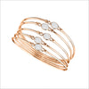 Lolita White Agate Bangle in Sterling Silver plated in 18k Rose Gold