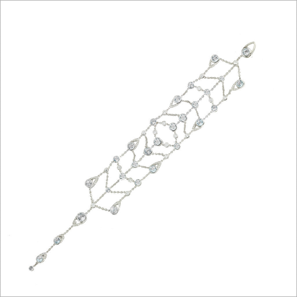 Fiamma 18K White Gold & White Topaz Bracelet