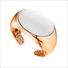 Sahara White Agate Cuff in Sterling Silver plated with 18k Rose Gold
