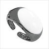 Sahara White Agate Cuff in Sterling Silver plated with Black Rhodium