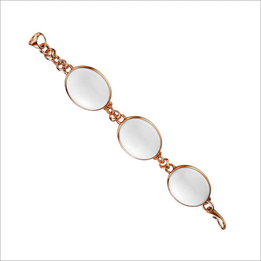 Sahara White Agate Bracelet in Sterling Silver plated in 18k Rose Gold