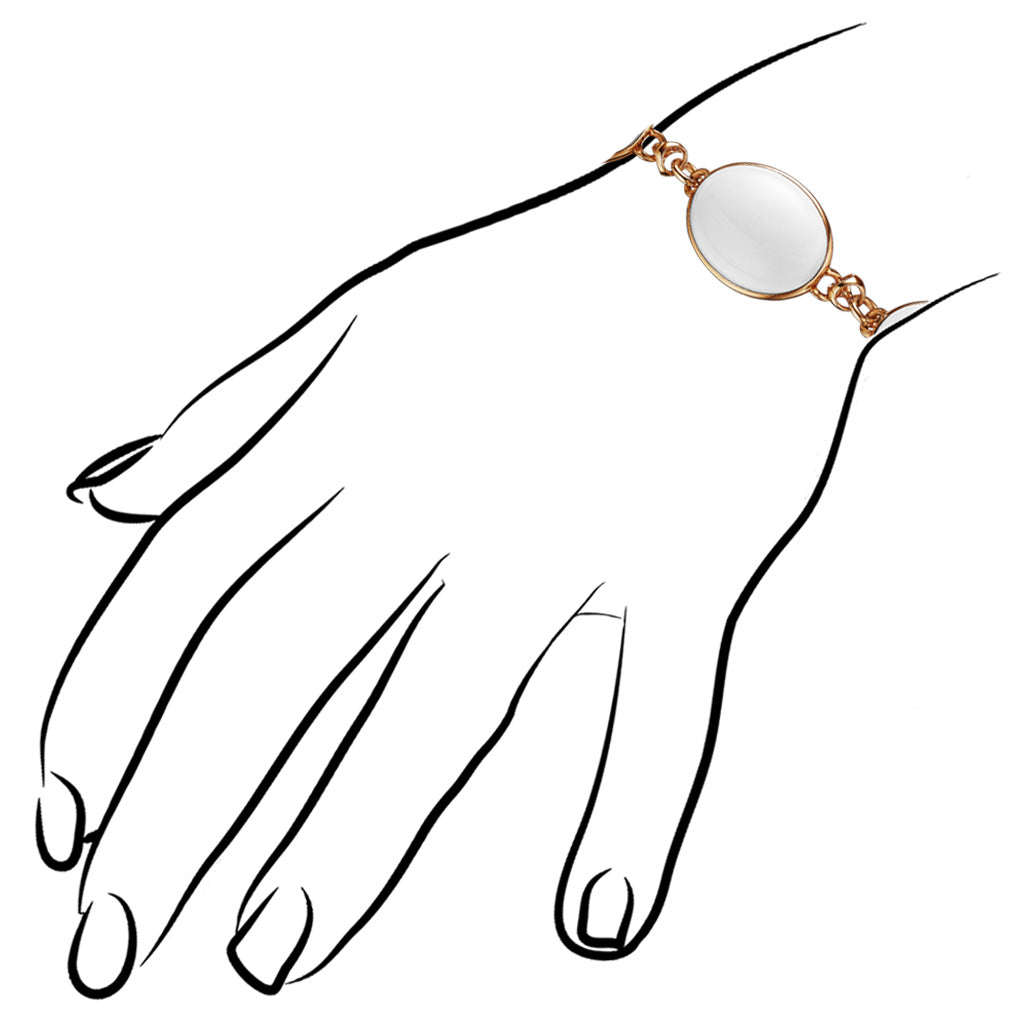 Sahara White Agate Bracelet in Sterling Silver plated in 18k Rose Gold