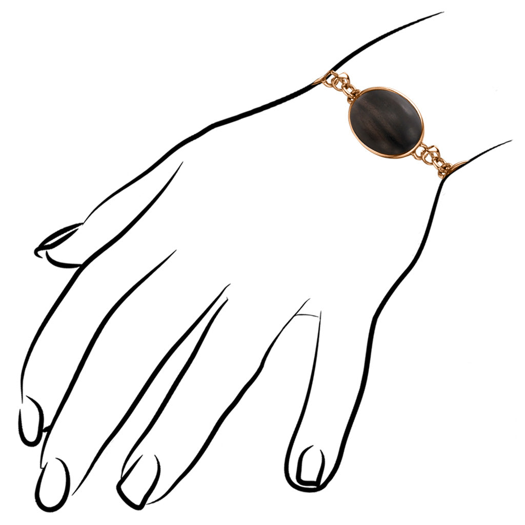 Sahara Wood Bracelet in Sterling Silver plated with 18k Rose Gold - B266-R1-WOD