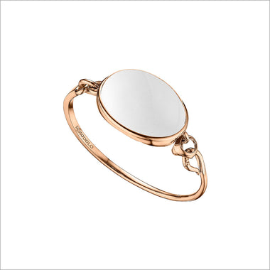 Sahara White Agate Bracelet in Sterling Silver plated with 18k Rose Gold