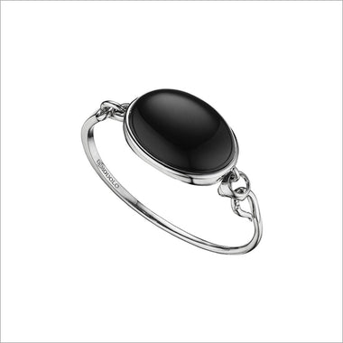 Sahara Black Agate Bracelet in Sterling Silver - B267-S1-BAG