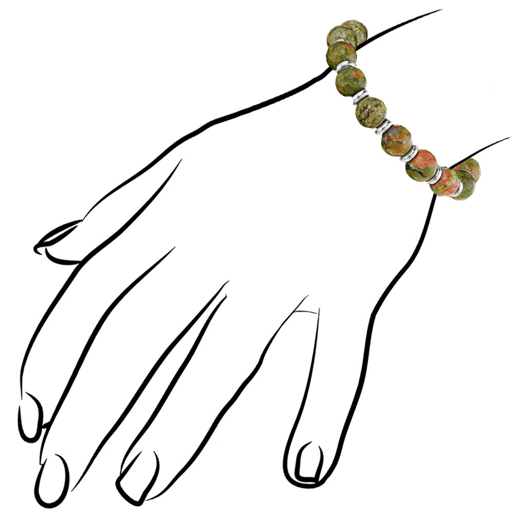 Icona Unakite Bead Bracelet