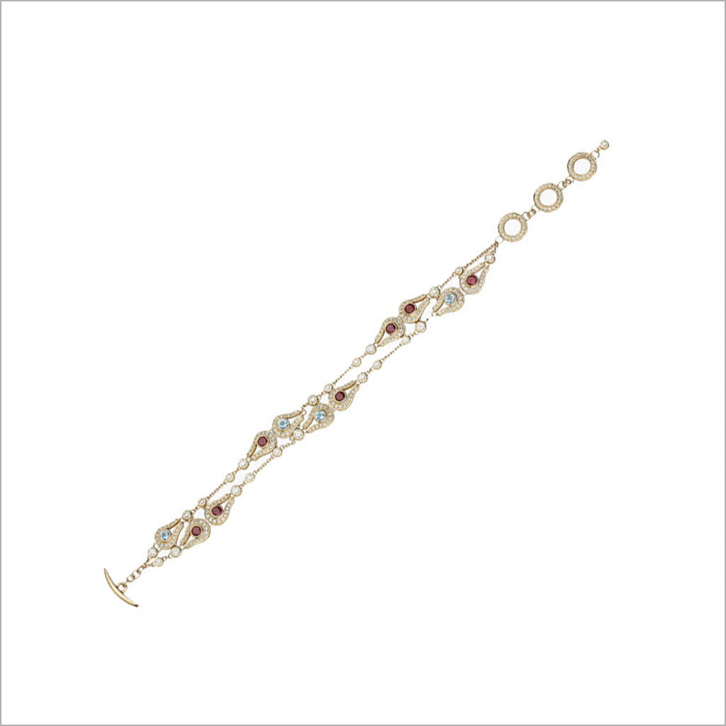 Fiamma 18K Yellow Gold & Multi-Stone Bracelet with Diamonds