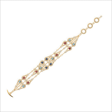 Fiamma 18K Yellow Gold & Multi-Stone Bracelet with Diamonds