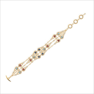 Fiamma 18K Yellow Gold & Multi-Stone Bracelet with Diamonds