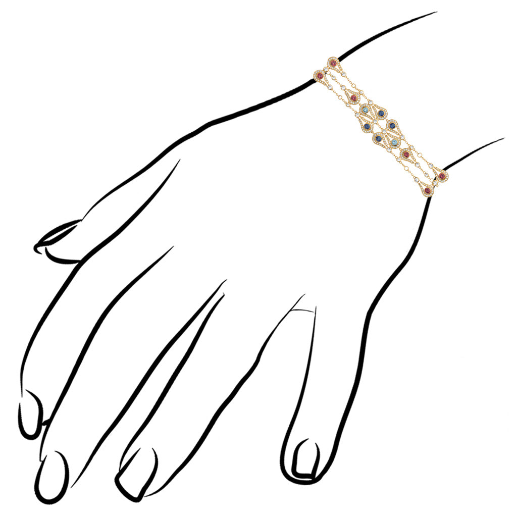 Fiamma 18K Gold Tri Strand Bracelet @Dia 3.30ctw