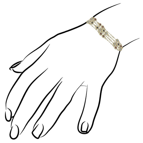 Fiamma 18K Gold & Bracelet @Dia 4.13ctw, Blue Topaz, Blue Iolite, Rhodolite