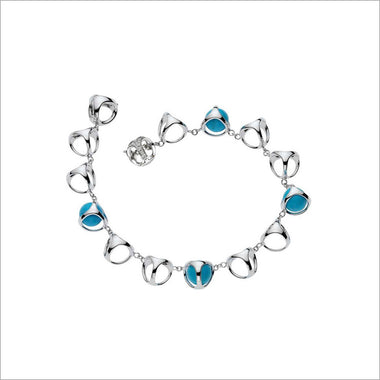 Triadra 18K White Gold Bracelet with Turquoise and Diamonds