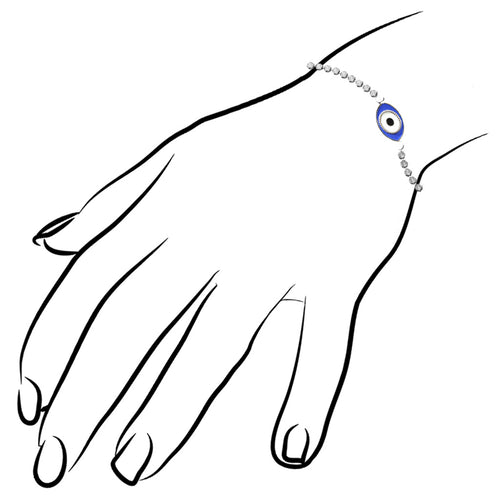 Diamanté Evil Eye Charm Bracelet in Sterling Silver