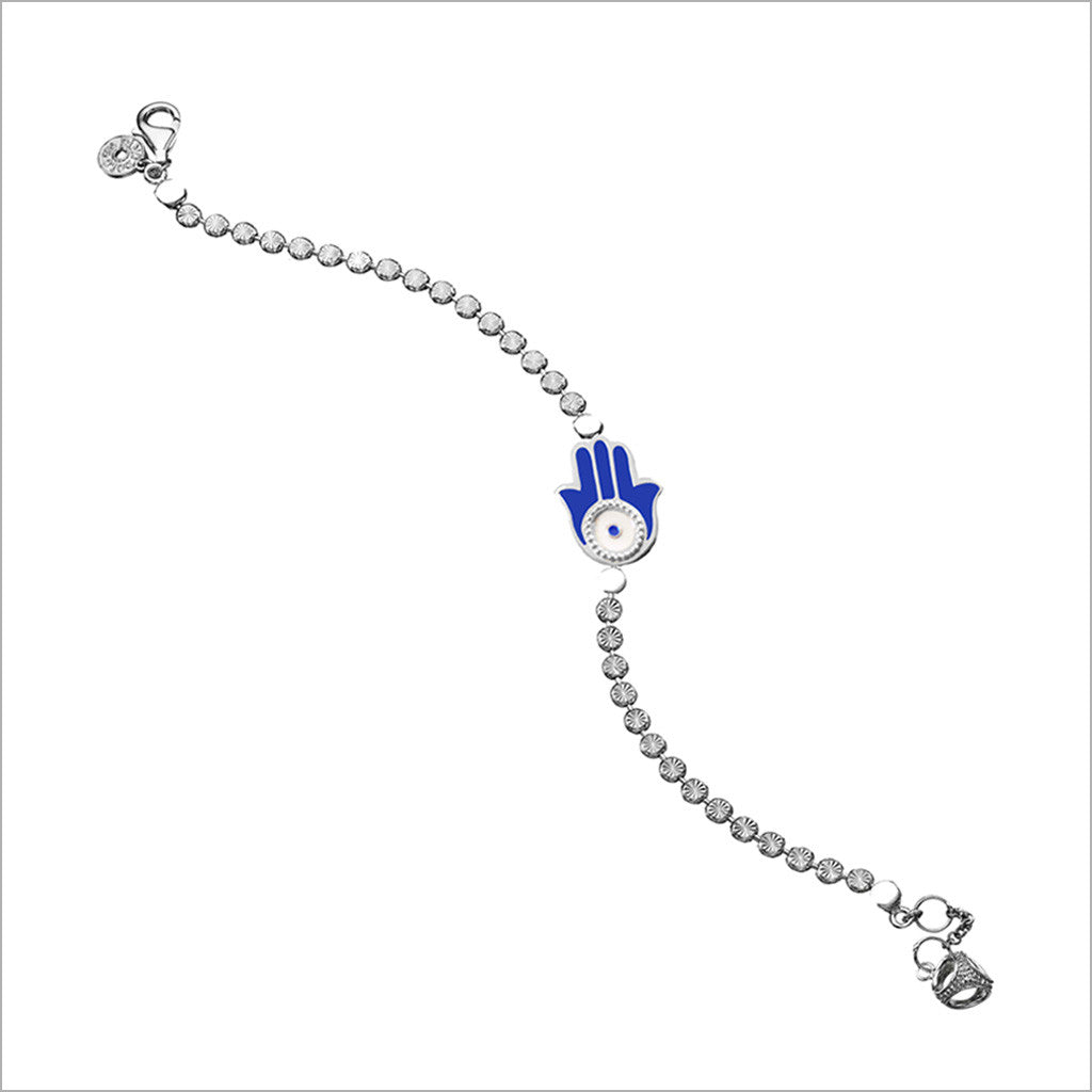 CZ Hamsa Hand Bracelet Sterling Silver - Eleganzia Jewelry