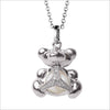 Icona Bear Charm Necklace with Pearl and Diamonds in Sterling Silver